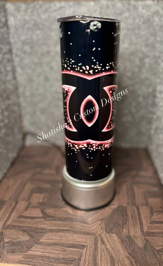 Pink & Black Double-C – 20 oz Ready-to-Ship Tumbler
