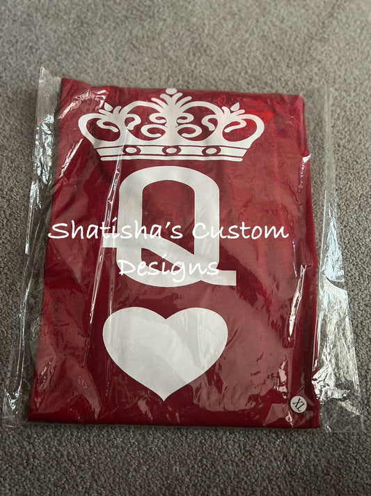 Queen of Hearts – Burgundy Graphic T-Shirt ❤️👑