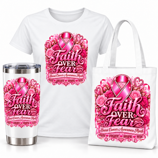 Faith Over Fear/Breast Cancer Awareness 3-Piece Bundle